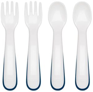 oxo tot plastic fork & spoon multipack - navy , 4 piece set