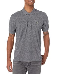 lacoste men's classic short sleeve chine pique polo shirt polo shirt, eclipse jasper grey, xxl