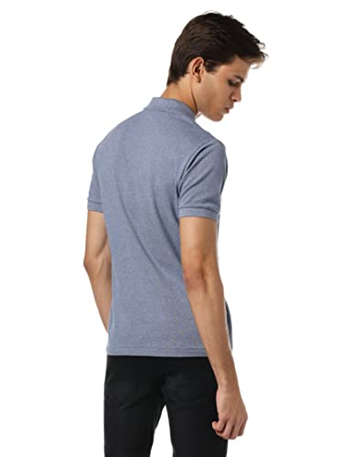 Lacoste mens Short Sleeve Chine Pique Polo Shirt, Light Indigo Blue, X-Large US