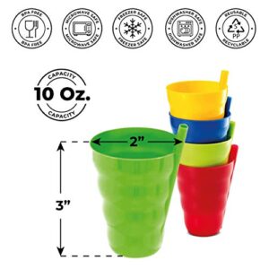 Plaskidy Cereal Bowls with Straws and Kids Straw Cups - Set of 4 Bowls with Straws for Kids, and 4 Straw Cups for Kids BPA Free Dishwasher Safe Great for Kids and Toddlers