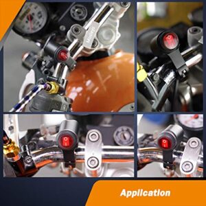 ATV Light Switch 12V Handlebar Switch Waterproof Motorcycle Light Switch CNC Aluminum Alloy Handlebar Toggle Switch for Motorcycle ATV UTV- Fits 7/8" Handlebars (22mm) Red 1 Piece