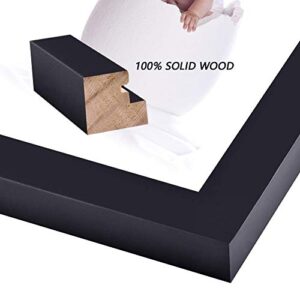 PAZLOG 2 Pack 3.5X5 Black Picture Frames Made of Solid Wood and High Definition for Wall Decor or Table Stand Top Black Picture Frame Display 3.5 by 5 Frame Vertically or Horizontally as 5x3.5