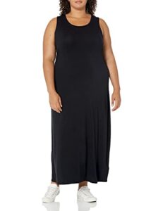 amazon essentials women's tank maxi dress, black, small