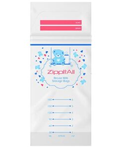 dirose breast milk storage bags - leak-proof 100 count double zipper 6 oz capacity extra thick and seal bpa/bps free/disposable pouches | self-standing bag for long and safe storing
