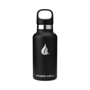 HYDRO CELL Stainless Steel Water Bottle with Straw & Standard Mouth Lids (32oz 24oz 20oz 16oz) - Keeps Liquids Hot or Cold with Double Wall Vacuum Insulated Sweat Proof Sport Design (Black 16oz)*
