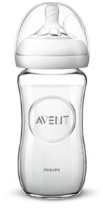 philips avent natural glass baby bottle, 8oz, 1pk, scf703/17, clear