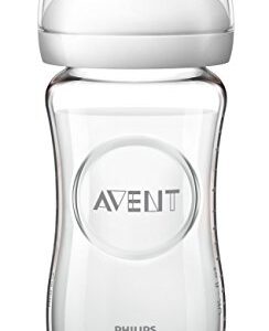 Philips AVENT Natural Glass Baby Bottle, 8oz, 1pk, SCF703/17, Clear