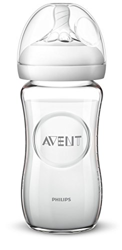 Philips AVENT Natural Glass Baby Bottle, 8oz, 1pk, SCF703/17, Clear