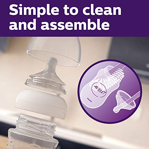 Philips AVENT Natural Glass Baby Bottle, 8oz, 1pk, SCF703/17, Clear