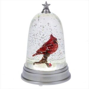 midwest of cannon falls lighted led cardinal in cloche mini shimmer (156707)
