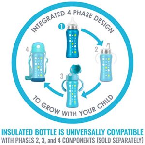 Ultimate Stainless Steel Baby Bottle 9oz Insulated Baby Bottle | Insulate Milk for 10+ Hours | Non-Toxic Food-Grade Stainless Steel & Food-Grade Silicone Slow Flow Nipple | Leak-Free Design - Blue