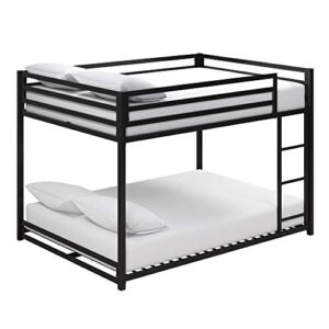 dhp miles metal bunk bed, black, full over full