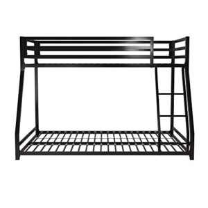 DHP Miles Metal Bunk Bed, Black, Twin over Full 77.5 inch L x 56.5 inch W x 54 inch H