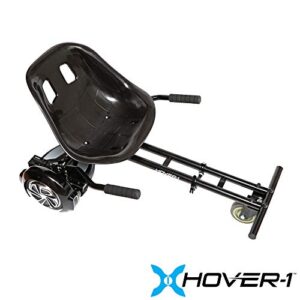 Hover-1 Kart Buggy Attachment | Compatible with Most 6.5" & 8" Electric Hoverboards, Hand-Operated Rear Wheel Control, Adjustable Frame & Straps, Easy Assembly & Install, Black