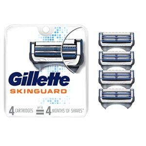 gillette skinguard men's razor blades, 4 blade refills
