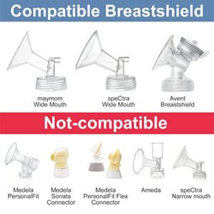 Maymom Breastmilk Storage Bag Adapters Compatible with Spectra S1, S2 Pumps ; 2 Duckbill Valves Included; Clear BPA Free Material; Boiling Water OK; Do Not Use Microwave or Steamer Bag to Sanitize