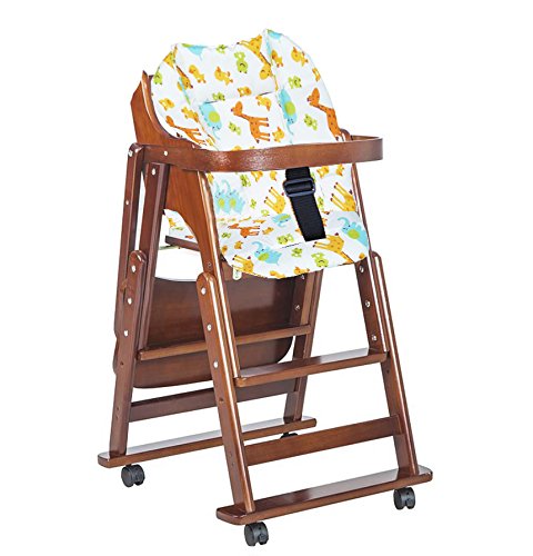 Twoworld Baby High Chair Seat Cushion Liner Mat Pad Cover and High Chair Straps (5 Point Harness) 1 Suit (Animal)