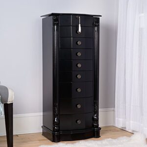 Alveare Home Louisa Locking Jewelry Armoire, Black