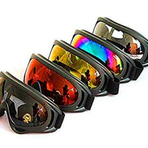 DPLUS Motorcycle Goggles - Glasses Set of 5 - Dirt Bike ATV Goggles Anti-UV 400 Adjustable Riding Offroad Protective Combat Tactical Military Goggles for Men Women Kids Youth Adult X400