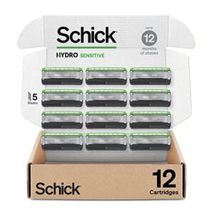schick hydro sensitive razor refills for men, 12 count