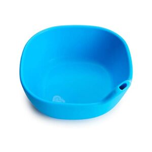 munchkin last drop silicone toddler bowl with built-in straw, blue