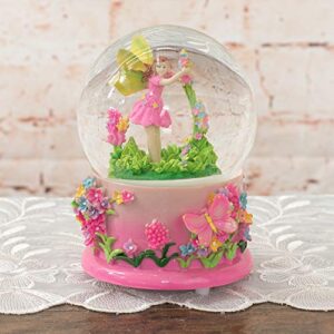 Elanze Designs Magical Fairy in Rotating Garden 100MM Musical Water Globe Plays Tune Beautiful Dreamer