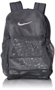 nike brasilia mesh backpack 9.0, flint grey/flint grey/white, one size