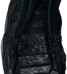 NIKE Brasilia Mesh Backpack 9.0, Black/Black/White, One Size