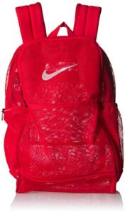 nike brasilia mesh backpack 9.0, university red/university red, one size