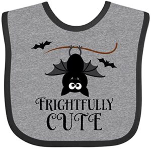 inktastic halloween bat frightfully cute holiday baby bib heather and black 31ced