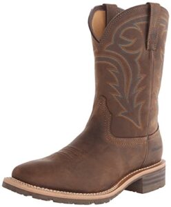ariat mens hybrid rancher waterproof western boot oily distressed brown 11.5 wide