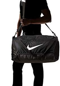 Nike Brasilia Training Medium Duffle Bag, Durable for Women & Men with Adjustable Strap, Black/Black/White