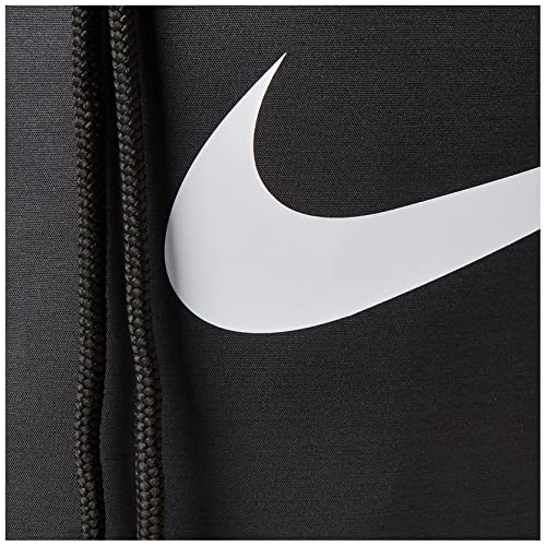 Nike Brasilia Training Gymsack, Drawstring Backpack with Zipper Pocket and Reinforced Bottom, Black/Black/White