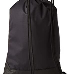 Nike Brasilia Training Gymsack, Drawstring Backpack with Zipper Pocket and Reinforced Bottom, Black/Black/White