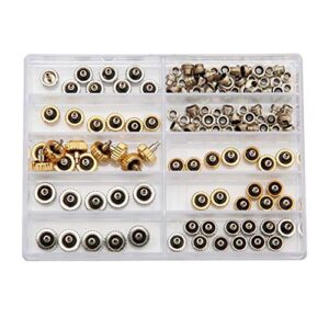 Pukido Lowest Price 60pcs Watch Crown for Rolex Copper 5.3mm 6.0mm 7.0mm Silver Gold Repair Accessories Assortment Parts