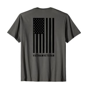 "Vietnam War Veteran" T-Shirt with vintage black U.S. Flag