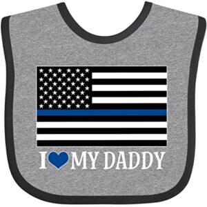 inktastic Police Officer Daddy Law Enforcement Baby Bib Heather and Black 325cc