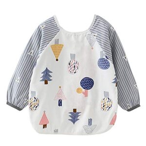 happy cherry infant art smock washable reuable feeding painting playing kids baby bib 18-24 months