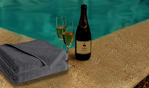 GLAMBURG 100% Cotton 6 Pack Bath Towel Set, Ultra Soft Bath Towels 22x44, Towels for Gym Yoga Pool Spa, Quick Drying & Highly Absorbent - Charcoal Grey