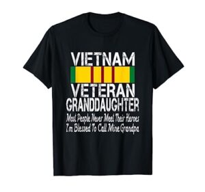 military grandpa blessed vietnam veteran granddaughter gift t-shirt