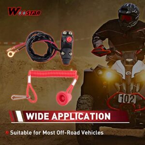 WOOSTAR 7/8" 22mm Handlebar 2 Wire Tether Kill Switch Replacement for 110cc 125cc Taotao Dirt Pit Bike ATV 4 Wheeler Quad Trail Bike