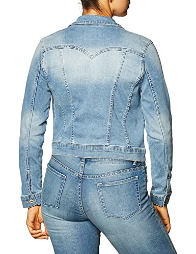 Jessica Simpson Women's Pixie Classic Feminine Fit Crop Jean Jacket, Maude, Large