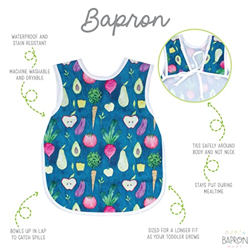 BapronBaby Organic Produce Bapron - Soft Waterproof Stain Resistant Bib - Machine Washable - 6m - 5yr - (Sz Baby/Toddler 6m-3T)