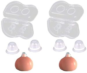 finever 2pair nipplesuckers nipple corrector for flat inverted nipples for breastfeeding mother or women silicone with clear case