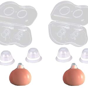 Finever 2Pair Nipplesuckers Nipple Corrector for Flat Inverted Nipples for Breastfeeding Mother or Women Silicone with Clear Case