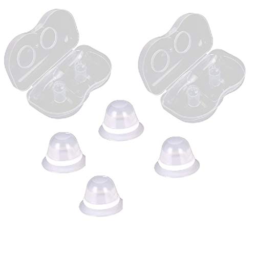 Finever 2Pair Nipplesuckers Nipple Corrector for Flat Inverted Nipples for Breastfeeding Mother or Women Silicone with Clear Case