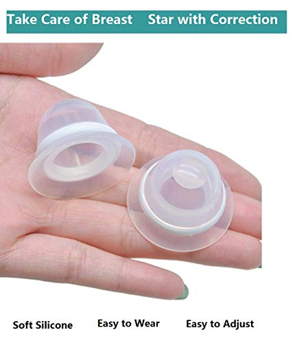 Finever 2Pair Nipplesuckers Nipple Corrector for Flat Inverted Nipples for Breastfeeding Mother or Women Silicone with Clear Case