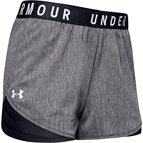 Under Armour Women's Play Up Twist Shorts 3.0 , Black (001)/White , Large