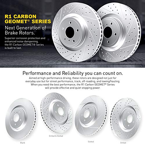 R1 Concepts Front Brakes and Rotors Kit |Front Brake Pads| Brake Rotors and Pads| Ceramic Brake Pads and Rotors |fits 2008-2019 Pontiac Vibe, Scion xD, Toyota Corolla, Matrix