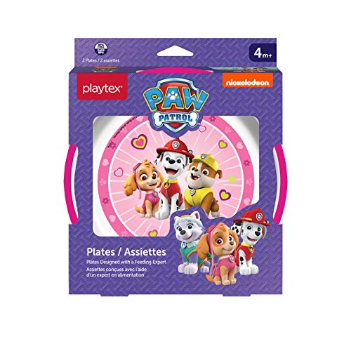 Playtex Mealtime Paw Patrol Plates for Girls, 2 Pack